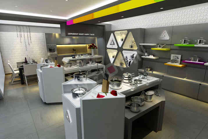 廣州裝修設計公司三A廚具全國終端形象店裝飾設計案例 廣州裝修設計公司三A廚具全國終端形象店裝飾設計案例